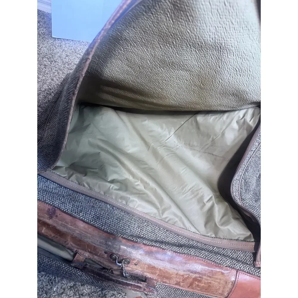 Vintage Hartmann luggage garment bag Hanging Travel tweed & brown leather